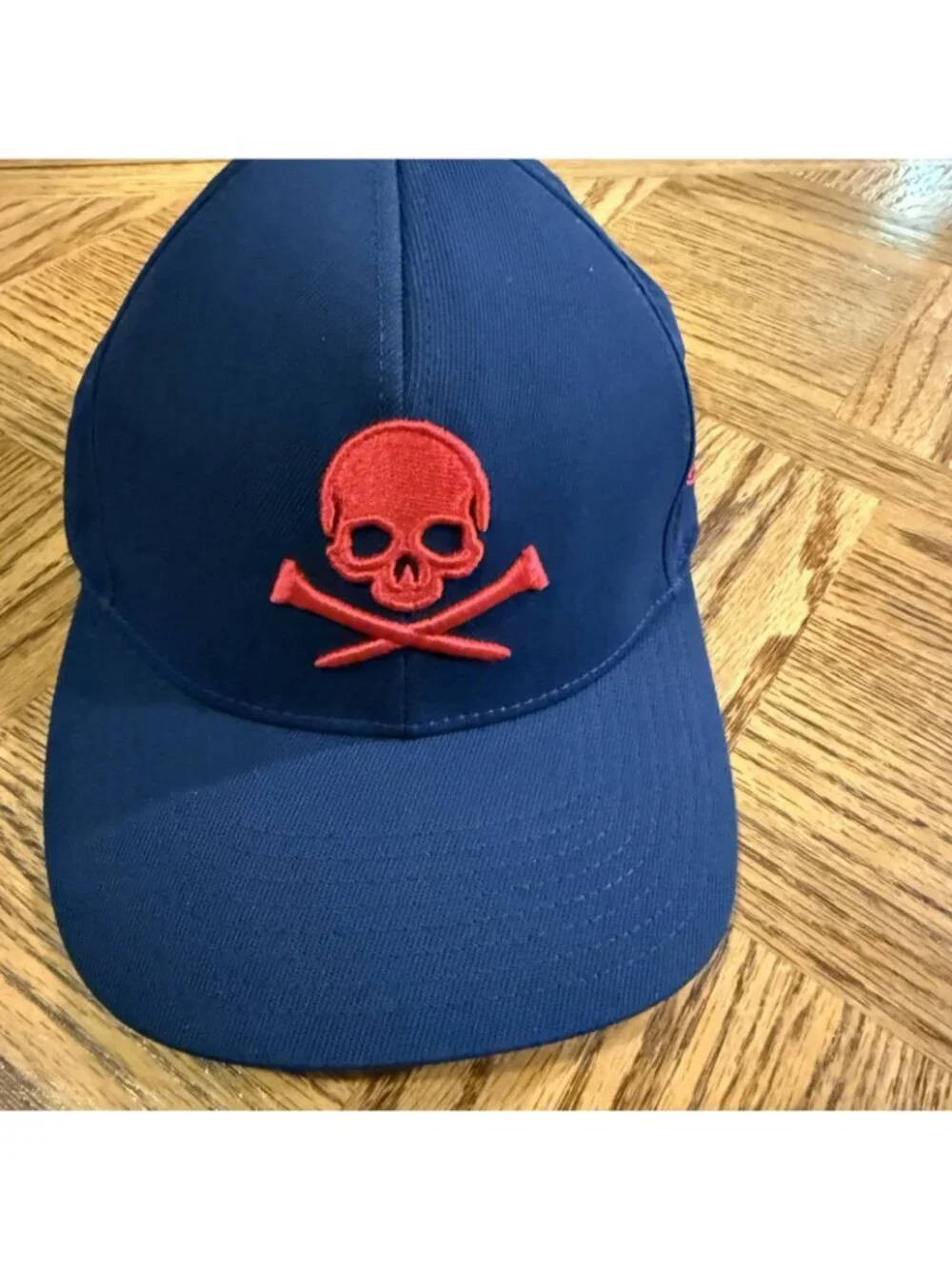 G/FORE Skull Cross Clubs Snapback Hat Navy Red Golf Adjustable Cap Performance